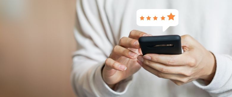 Leaving five star review on phone